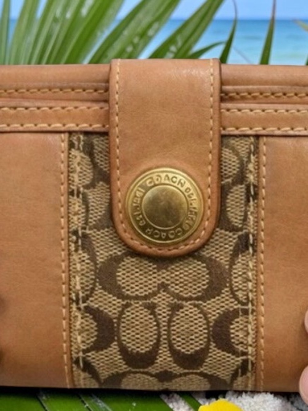 COACH ERGO Y2K SIGNATURE,AND LEATHER STRIPE BIFOLD FRENCH WALLET EARLY 2000’s - Picture 2 of 15